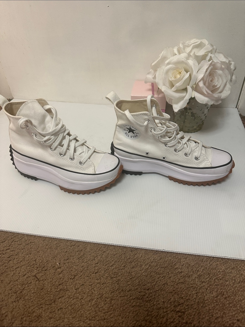 Converse Run Star Hike White Lace-Up Platform High-Top Sneakers